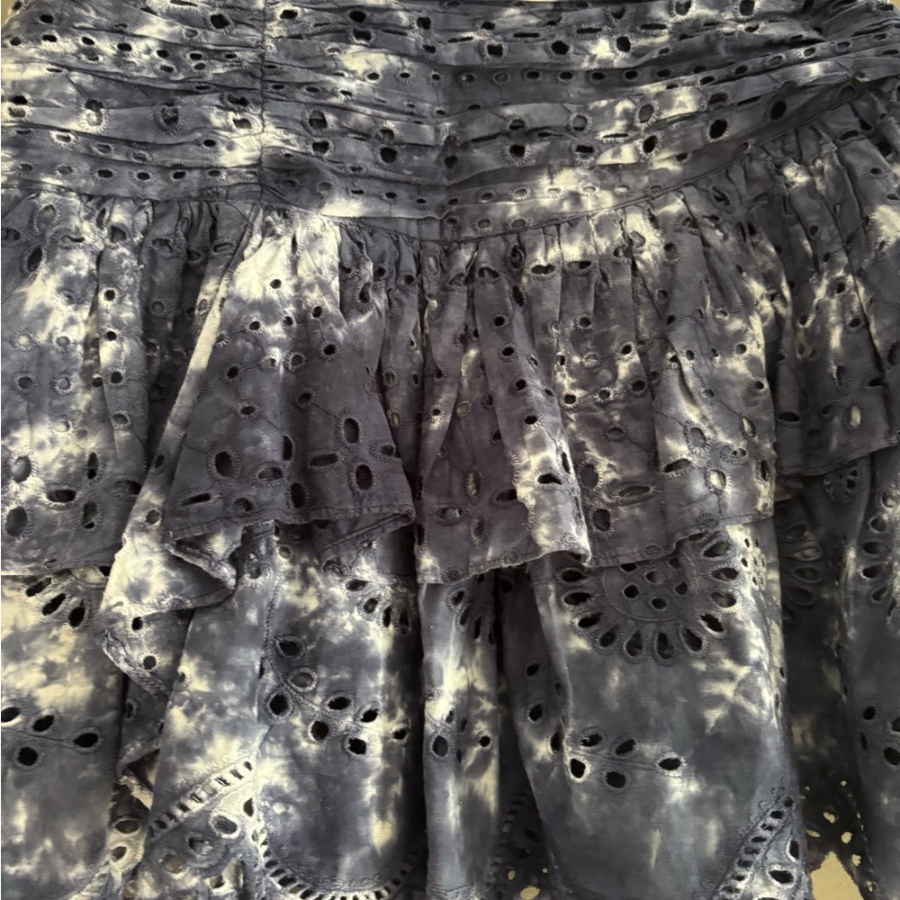 LoveShackFancy Navy Tie-Dye Ruffle Skort - Picture 2 of 5